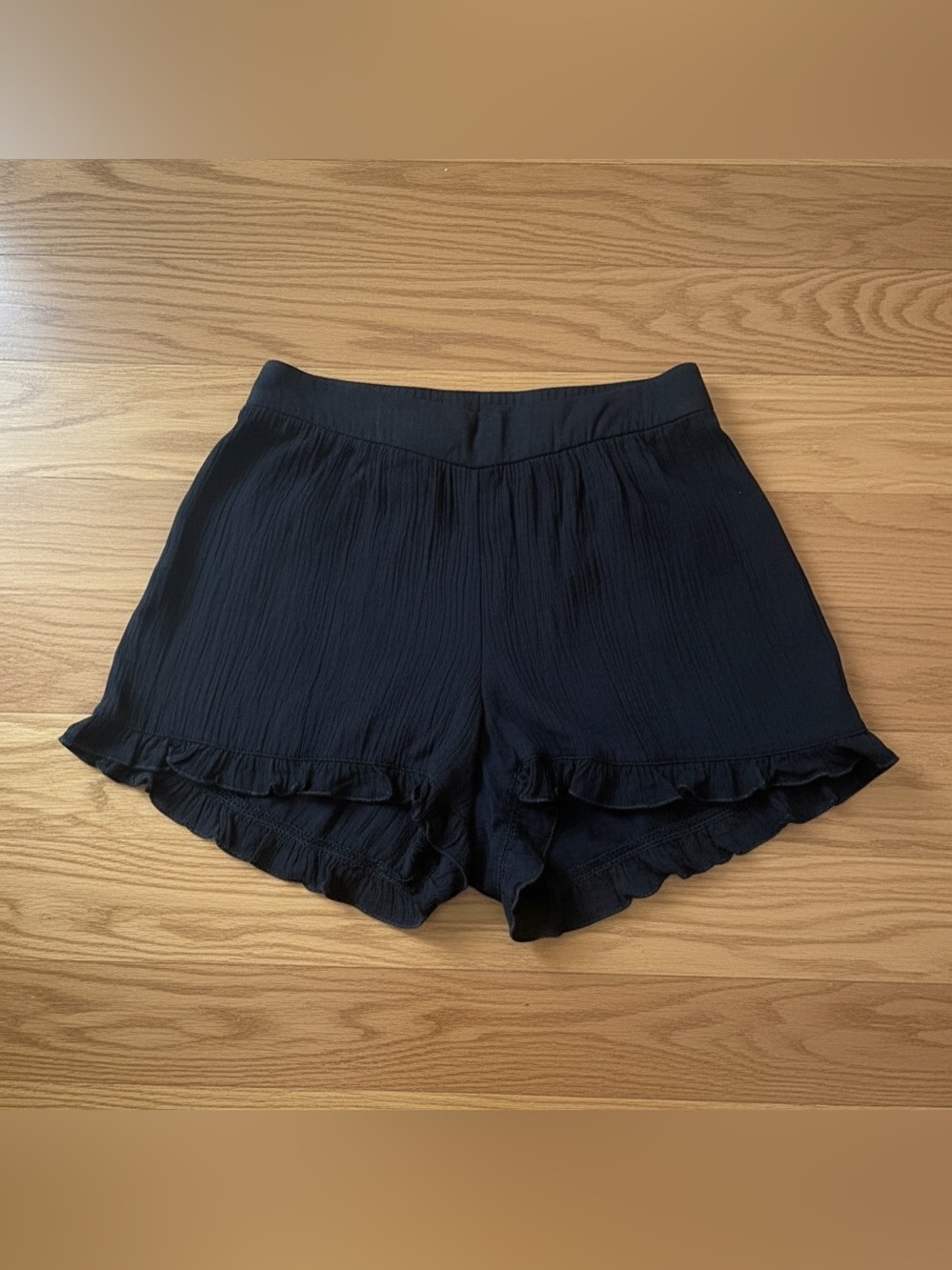 NWT Maurices Black High Waist Ruffle Shorts Flowy Boho Size Medium Fringe